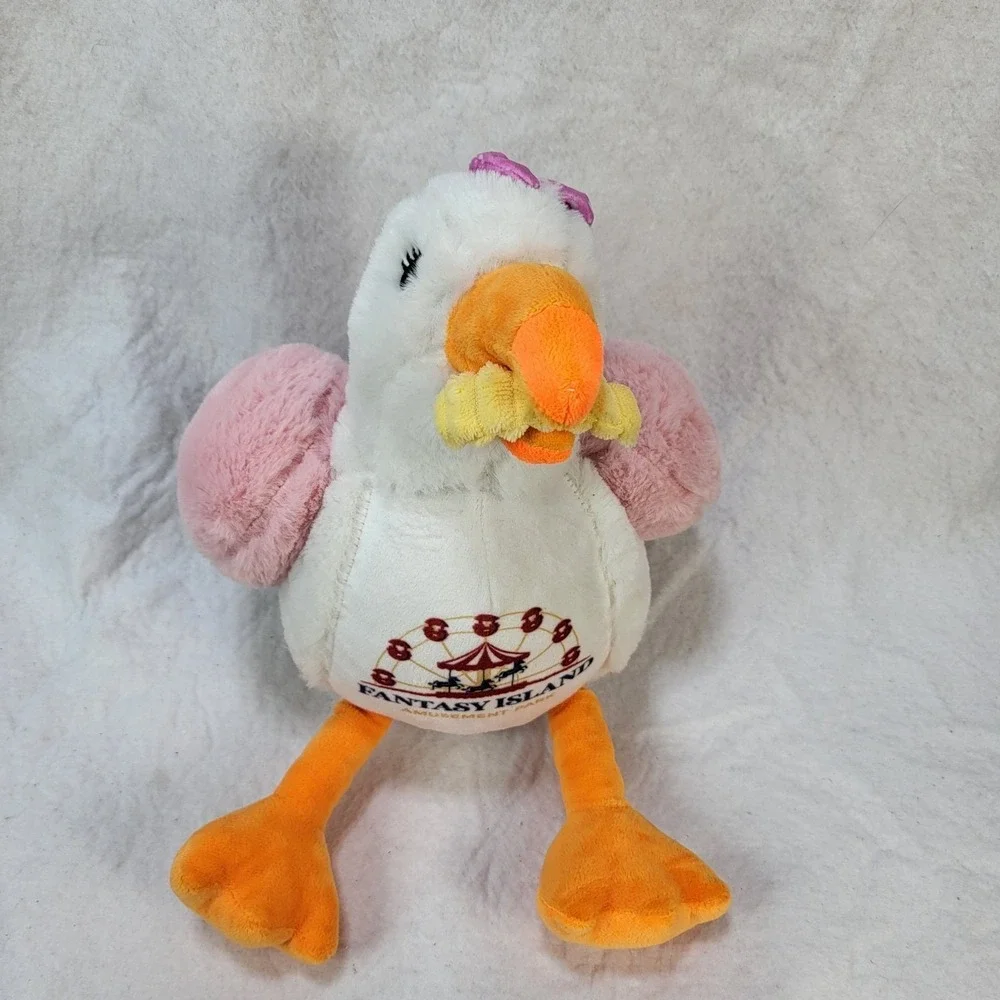 Fantasy Island Amusement Park Sunny the Seagull Fries Plush Pink Wings 11